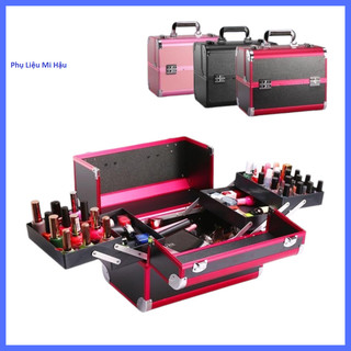 Cốp Nhôm Đựng Đồ Nail,Mi,CốpPhun Xăm,CốpTrang Điểm,Hộp Đựng Đồ Nghề Make Up,Tủ Nhôm 2 Tầng_Cốp  Đựng Đồ_Túi Đựng Đồ Nghế