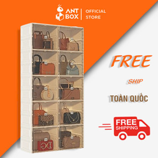 Tủ Để Đồ Thông Minh Gấp Gọn, Để Túi Xách Antbox 10 Ngăn Bảo Hành 2 Năm SC2D10C