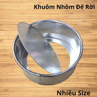 Khuôn nhôm gò mẫu tròn, đáy khuôn được làm rời với thân khuôn, thành khuôn cao 15cm.