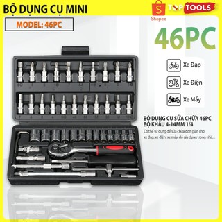 Bộ dụng cụ mở bu lông ốc vít bộ dụng cụ sửa chữa ô tô xe máy bộ dụng cụ đa năng 46PC