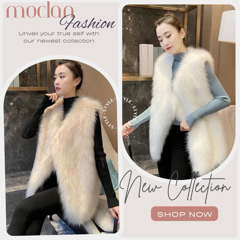 (Moclanclothing) áo lông gile dáng dài phối đồ cực dễ