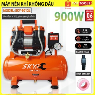 Máy nén khí mini không dầu SKY. Công suất 900w chính hãng SKY, Máy nén bơm hơi khí nén không ồn
