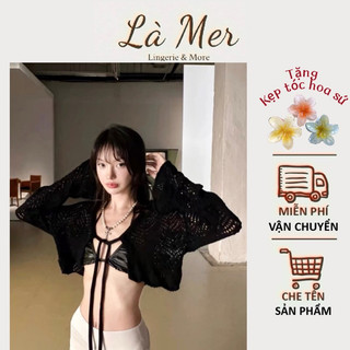Áo Khoác Ren Mỏng Len Mỏng Cardigan Nữ mùa Thu