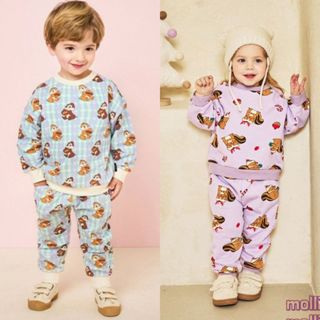 Bộ nỉ bông xuất hàn họa tiết Sóc nâu đáng yêu cho bé Nga Fish B1S0N9