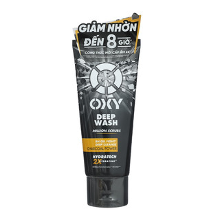 Sữa rửa mặt than hoạt tính có hạt sạch nhờn Oxy Deep Wash 100g