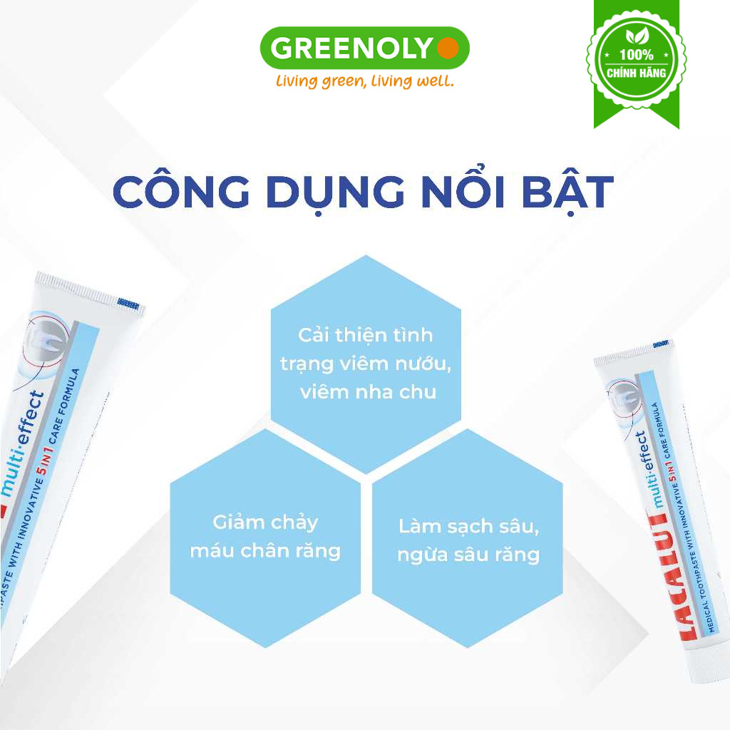 Kem Đánh Răng Lacalut Multi - Effect Chăm Sóc Răng Toàn Diện Ngăn Ngừa Viêm Nướu 75ml