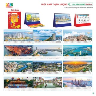 Lịch bàn chữ a 2025 - lịch để bàn 12x25cm - lịch để bàn ngang - lịch bàn a 2025