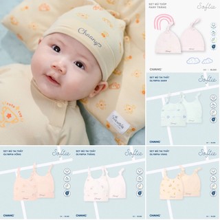 [CHÍNH HÃNG] Set 2 mũ thắt sơ sinh cotton mềm mại họa tiết Fairy/Olympia Chaang