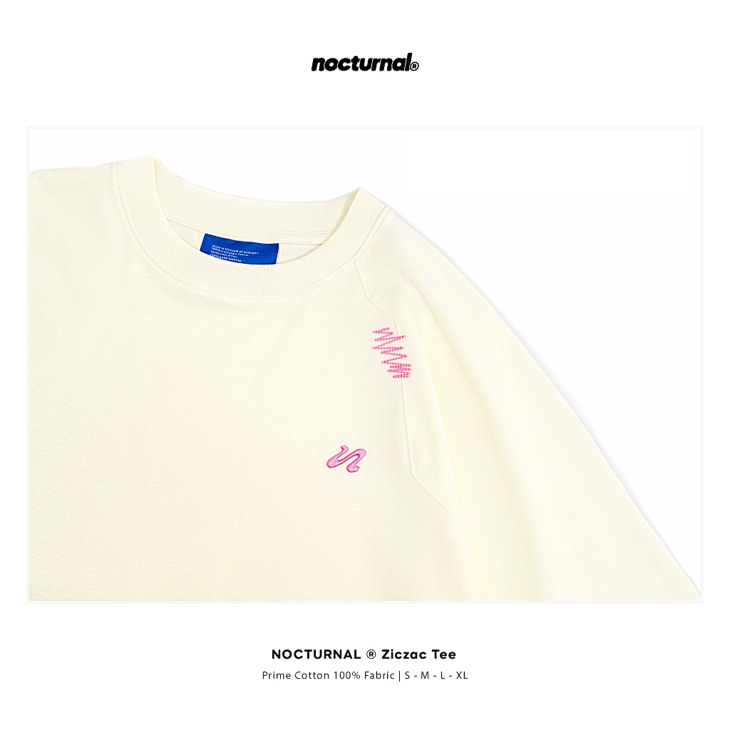 Áo Thun Thêu NOCTURNAL Ziczac Tee Cotton 100% Unisex Form Rộng Tay Lỡ Oversize Local Brand | BigBuy360 - bigbuy360.vn