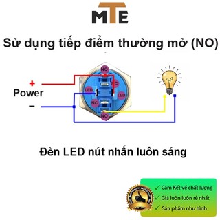 Nút nhấn giữ chống nước có LED 22mm 220V
