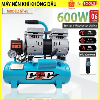 Máy nén khí không dầu 9 Lít-600W chính hãng GGG không ồn, khí sạch,bảo hành 6 tháng chính hãng