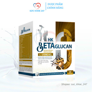 HK BETAGLUCAN 60 Viên/Hộp - Tăng Cường Sức Đề Kháng, Tăng Khả Năng Hấp Thu, Giúp Ăn Ngủ Ngon