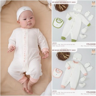 [CHÍNH HÃNG] Body cài thẳng sơ sinh chất liệu petit tặng kèm phụ kiện Little love