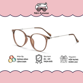  Kính mắt tròn oval hot girl gọng tăm cận siêu xinh dễ đeo cho mặt nhỏ Nấm Eyewear Tr90 