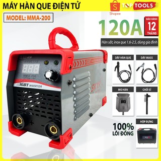 Máy hàn mini, máy hàn điện tử chính hãng mma200, hàn kéo que 1.6-4.0. bảo hành 1 năm| máy hàn, máy hàn que, máy hàn điện
