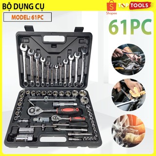 Bộ dụng cụ mở bu lông ốc vít bộ dụng cụ sửa chữa ô tô xe máy bộ dụng cụ đa năng 61 chi tiết cầm tay cao cấp