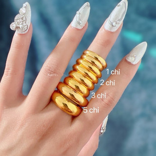 Nhẫn trơn 1 chỉ 2 chỉ 3 chỉ 5 chỉ có khắc 9999 kèm hộp đủ size nam nữ