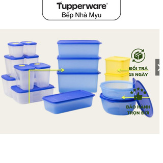 Bộ hộp tupperware trữ đông và mát modern set 16 hộp