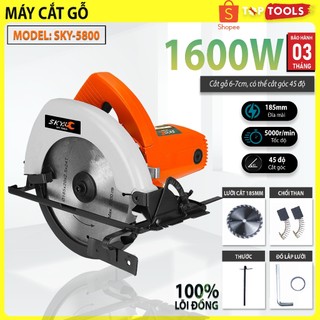 Máy cắt gỗ, máy cưa gỗ lưỡi 185mm. Công suất lớn 1600w, cắt góc 45 độ Cưa - cắt gỗ, cắt gạch, cắt sắt.Tặng kèm lưỡi cắt