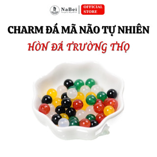 Charm đá mã não tự nhiên mix vòng tay cho nam nữ phù hợp tất cả các mệnh nb306 - phong thuỷ nabei
