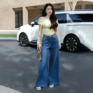 Quần JEAN KAYLIN form suông ống loe chất vải Denim đầy dặn phong cách - N2002
