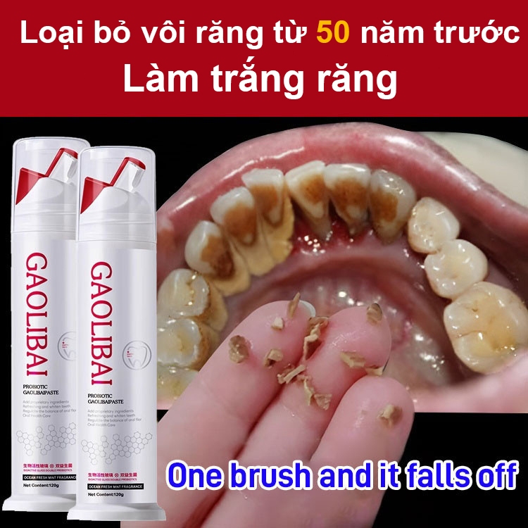  gaolibai kem đánh răng tẩy trắng răng sâu răng kem đánh cao răng Giảm Vết Ố Vàng Trên Răng ngừa sâu răng 