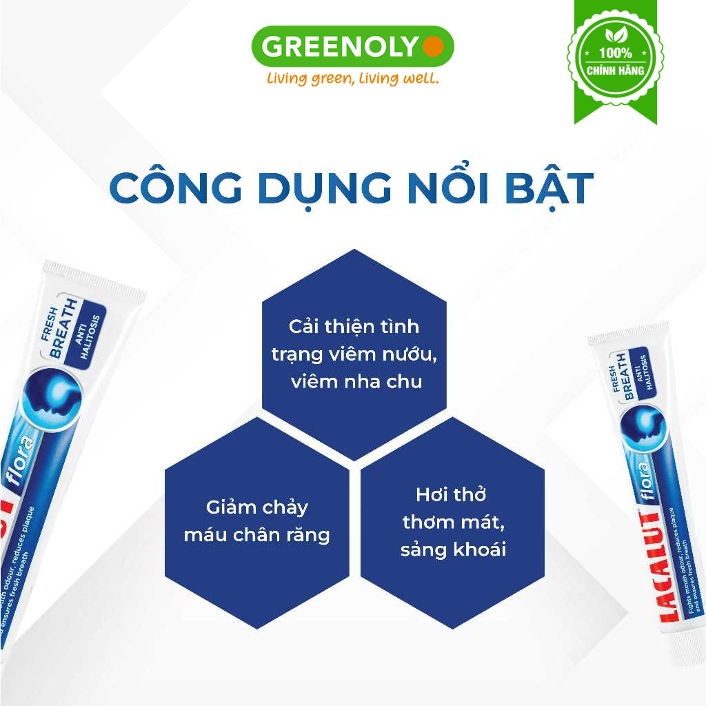 Kem Đánh Răng Lacalut Flora Cho Hơi Thở Thơm Mát, Ngăn Ngừa Viêm Nướu 75ml