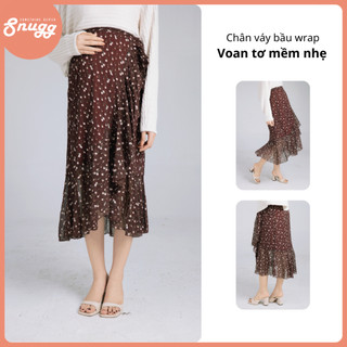 Chân váy bầu wrap voan tơ mềm nhẹ Snugg - SNU2053