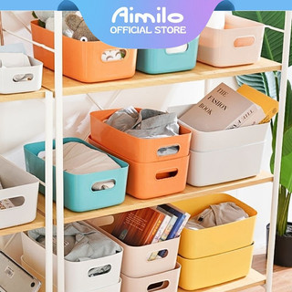 【Aimilo】Hộp Đựng Đồ Nhựa Đa Năng, Khay Đựng Đồ Bằng Nhựa Có Tay Cầm Phong Cách Nhật Bản Siêu Cứng Cáp