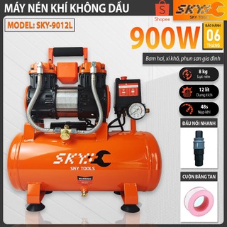 Máy nén khí mini không dầu SKY. Công suất 900w chính hãng SKY, Máy nén bơm hơi khí nén không ồn