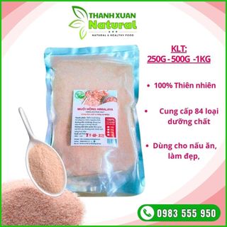 Muối hồng himalaya organic nấu ăn, ngâm chân giải độc 💝 muối hồng himalaya nhập khẩu túi zip 250g - 500g - 1kg
