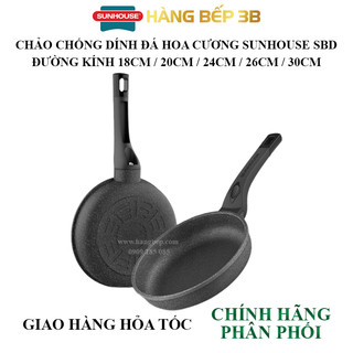 Chảo chiên đá hoa cương Sunhouse 18cm SBD18 / 20cm SBD20 / 24cm SBD24 / 26cm SBD26 / 30cm SBD30