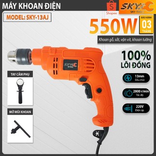 Máy khoan điện SKY13AJ công suất 550w, có chế độ búa, khoan tường, khoan đảo chiều, điều chỉnh tốc độ. Bảo hành 3 tháng