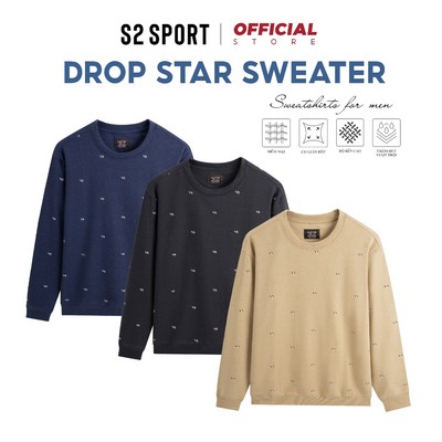 Áo nỉ nam thu đông dài tay S2 SPORT sweater chất cotton USA dày dặn basic thêu hoạt tiết nổi - AN17
