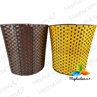 Sọt nhựa giả mây tròn dùng đựng đồ trong khách sạn, nhà nghỉ, hộ gia đình, văn phòng,...