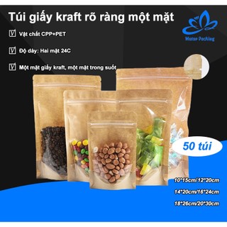  Túi Zip Giấy Kraft Một Mặt Trong,Túi Zip Giấy Kraft Nâu-----Mstar packing 