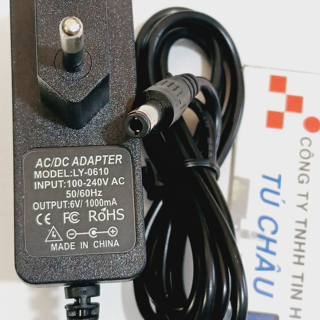 Adapter DC 6V - 1A ( Đầu cắm 5.5mm x 2.1mm)