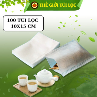 Túi lọc trà, thảo dược PHUKIENTUILOC - Vải không dây, hàn nhiệt, tiện lợi-size 10x15cm-Combo 100 túi
