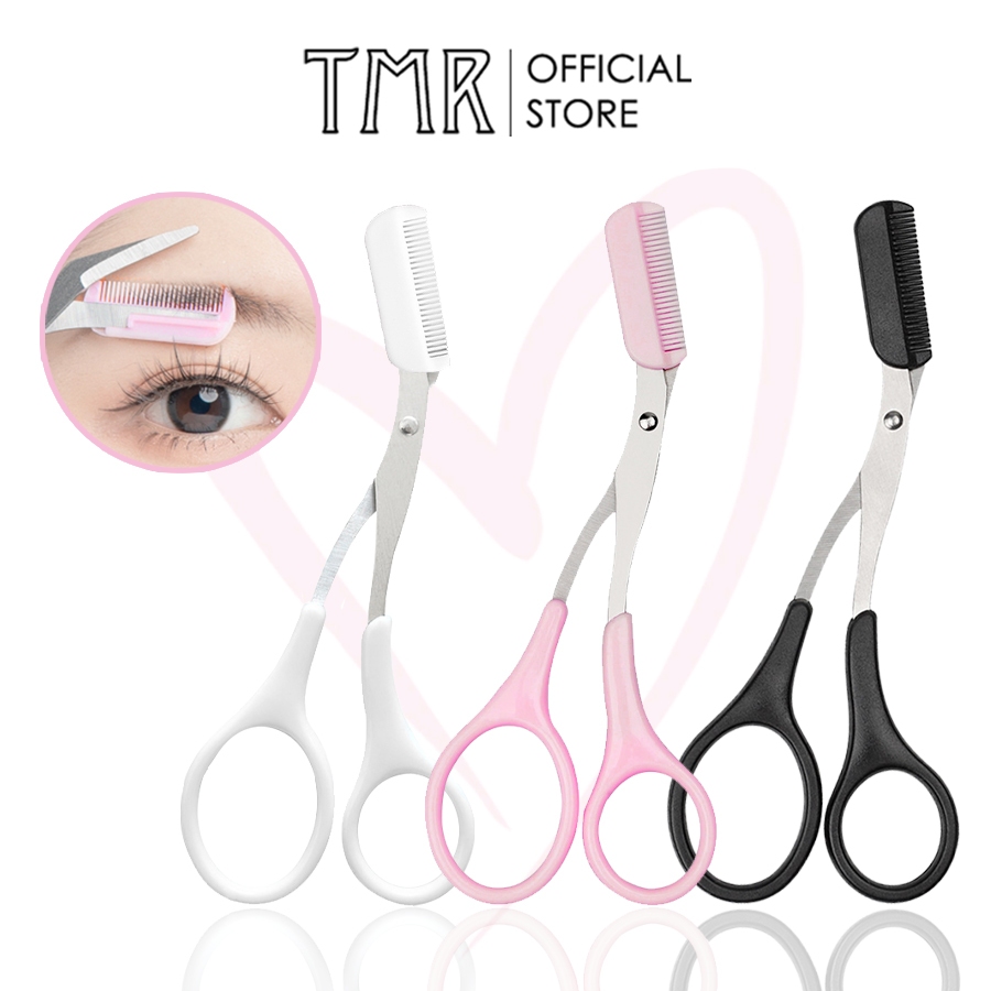 Kéo Tỉa Lông Mày Tmr Chất Liệu Thép Không Gỉ, Đầu Có Lược Mini