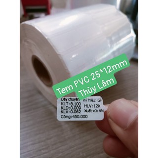Giấy in tem vàng bạc trang sức PVC dai, khó rách, không thấm nước. Dùng cho máy in tem mã vạch Godex G500, G530...