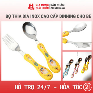 Bộ thìa dĩa inox cao cấp Dinning cho bé