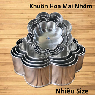 [ĐỦ SIZE][siêu bền]Khuôn Nhôm Gia Công Đáy Liền Hoa Mai 8 Cánh Thành Cao 8cm