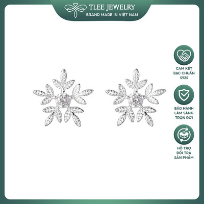 Khuyên tai bạc nữ TLEE hoa tuyết xinh xắn TLEE JEWELRY B0153