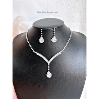 [NHANHO] Set Khuyên Tai - Vòng Cổ Cô Dâu FENCY MINI 472