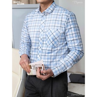 Áo sơ mi DUGARCO nam trung niên, công sở dài tay kẻ ô cotton cao cấp 238SM21037