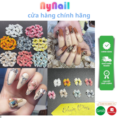 Hoa Bột nail “ sét 10 bông cúc đá vẽ”