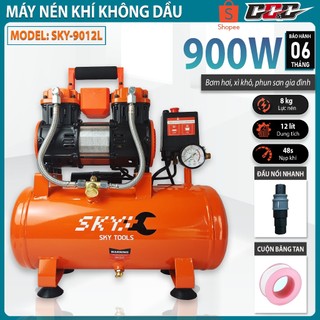 Máy nén khí mini không dầu SKY. Công suất 900w chính hãng SKY, Máy nén bơm hơi khí nén không ồn