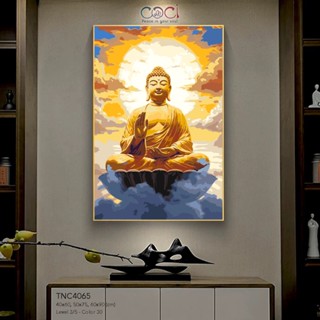 Tranh sơn dầu số hoá tự tô màu theo số Phật giáo Đức Phật COCI TNC4065 có khung kèm bộ màu