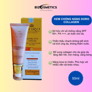 Kem chống nắng Doro Collagen Q10 SPF 50/PA+++ 50ml nhập khẩu chính hãng NPP Biz Cosmetics