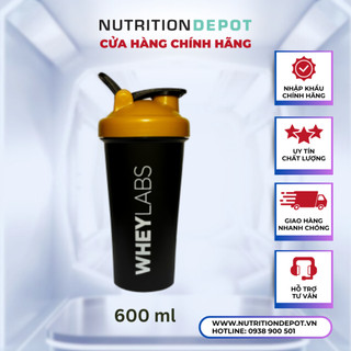 Bình lắc Shaker Wheylabs 600ML – phiên bản Golden Yellow hòa tan dễ dàng - Nutrition Depot Vietnam